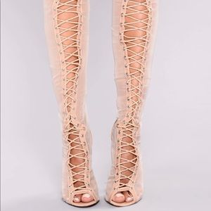 Macey Mesh Heel Boot - Nude